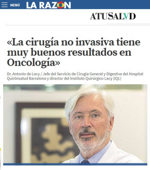 2018-01-29. La Razón. ATUSALUD. La cirugía no invasiva tiene muy buenos resultados en Oncología