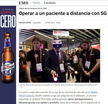 2018-02-28. El Mundo. Operar a un paciente a distancia con 5G