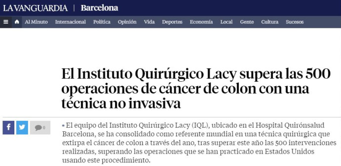 2018-07-16. La Vanguardia. El equipo del IQL supera las 500 intervenciones de TaTME