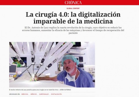 2019-01-21. Crónica Global. La cirugía 4.0 la digitalización imparable de la medicina