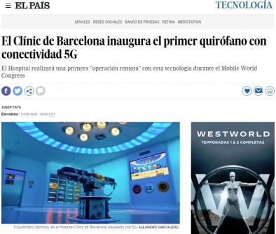 2019-02-06. El País. El Clínic de Barcelona inaugura el primer quirófano con conectividad 5G