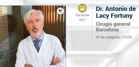 Dr. Antonio de Lacy. Top Doctors Awards 2017