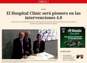 2018-02-28. El Hospital Clínic será pionero en las intervenciones 4.0