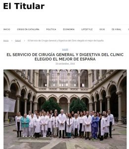 2018-30-11. El Titular. El mejor Servicio de Cirugía General y Digestiva de España